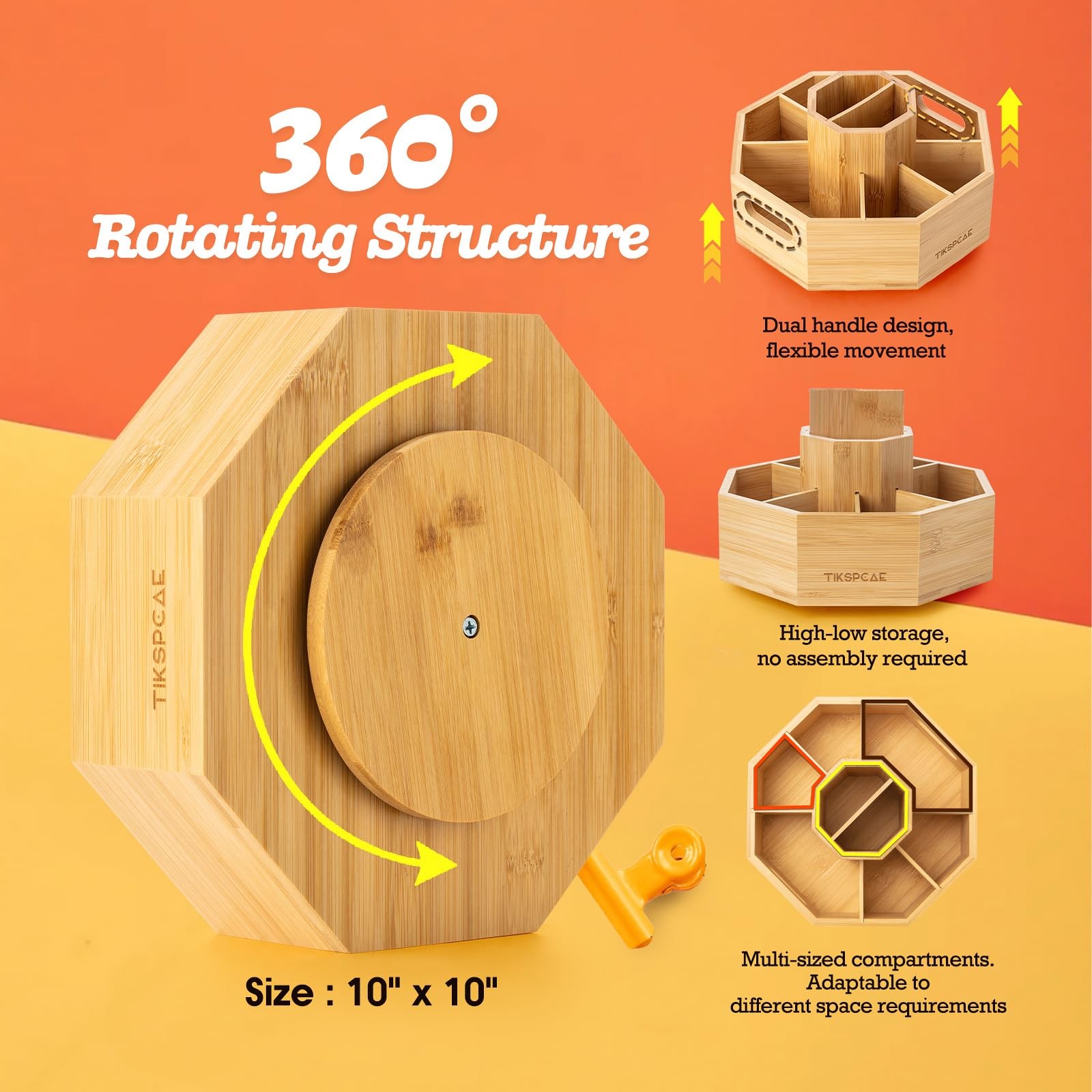 360° Rotating Art Supply Organizer, Holds 750+ Pencils, Bamboo Marker & Pen H…
