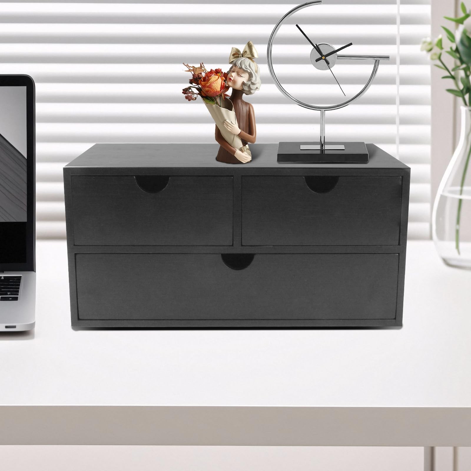Charmewooden desk organizer with drawers countertop drawer organizer Tabletop…