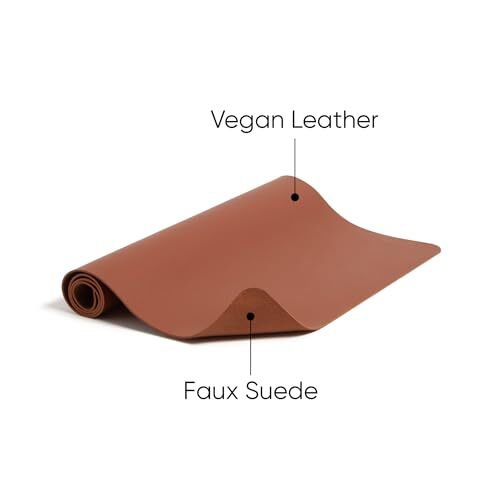 Smead Desk Pad, Vegan Leather Desk Mat with Non-Slip Small (23.6″x13.7″) Brown