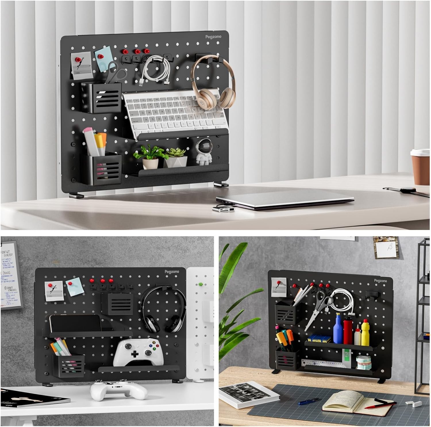 Stylish Desk Organizer for Office Gaming, Black