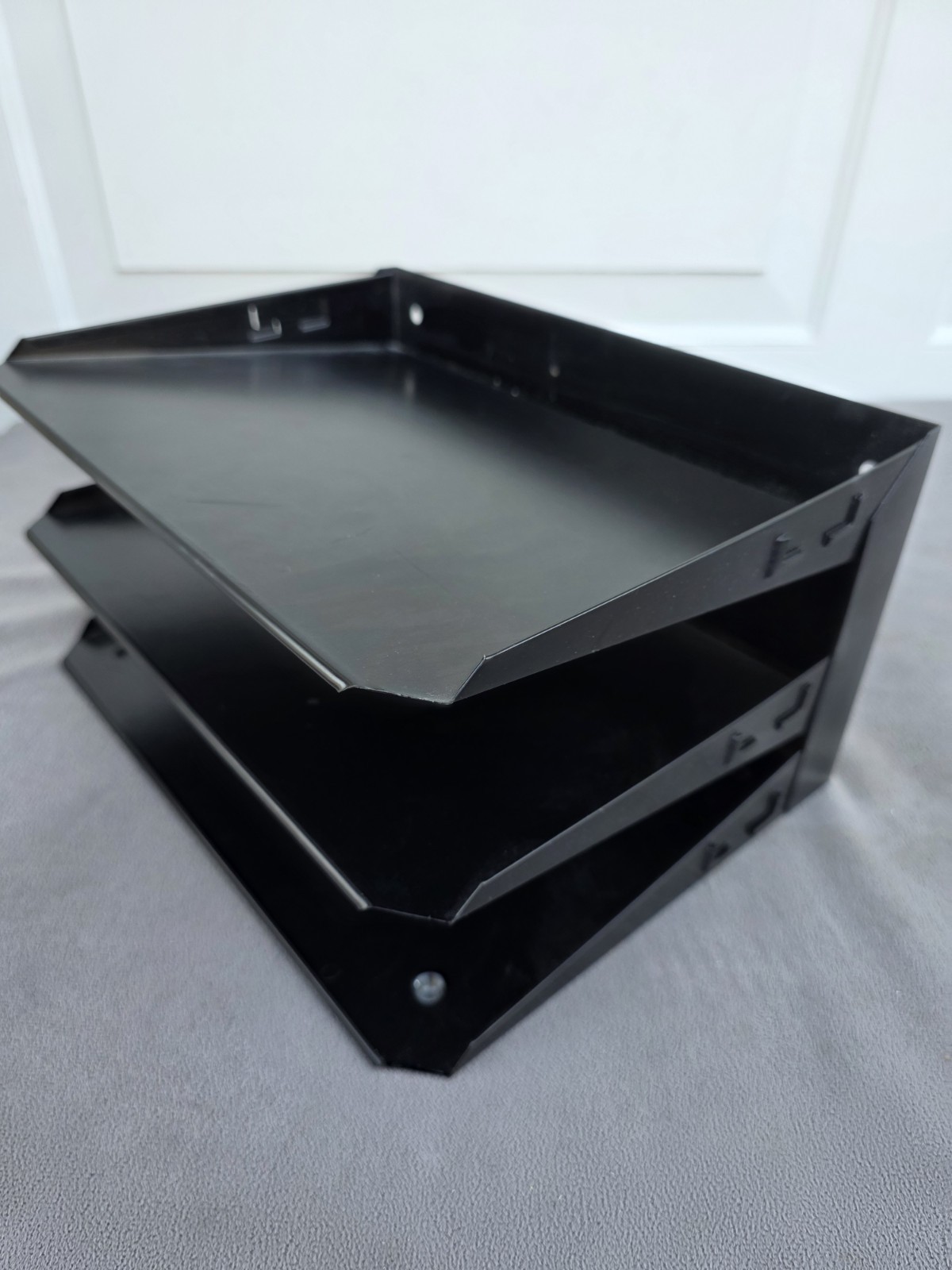 Huron Horizontal 3 Slot Steel Desk Organizer/Sorter Black HASZ0159