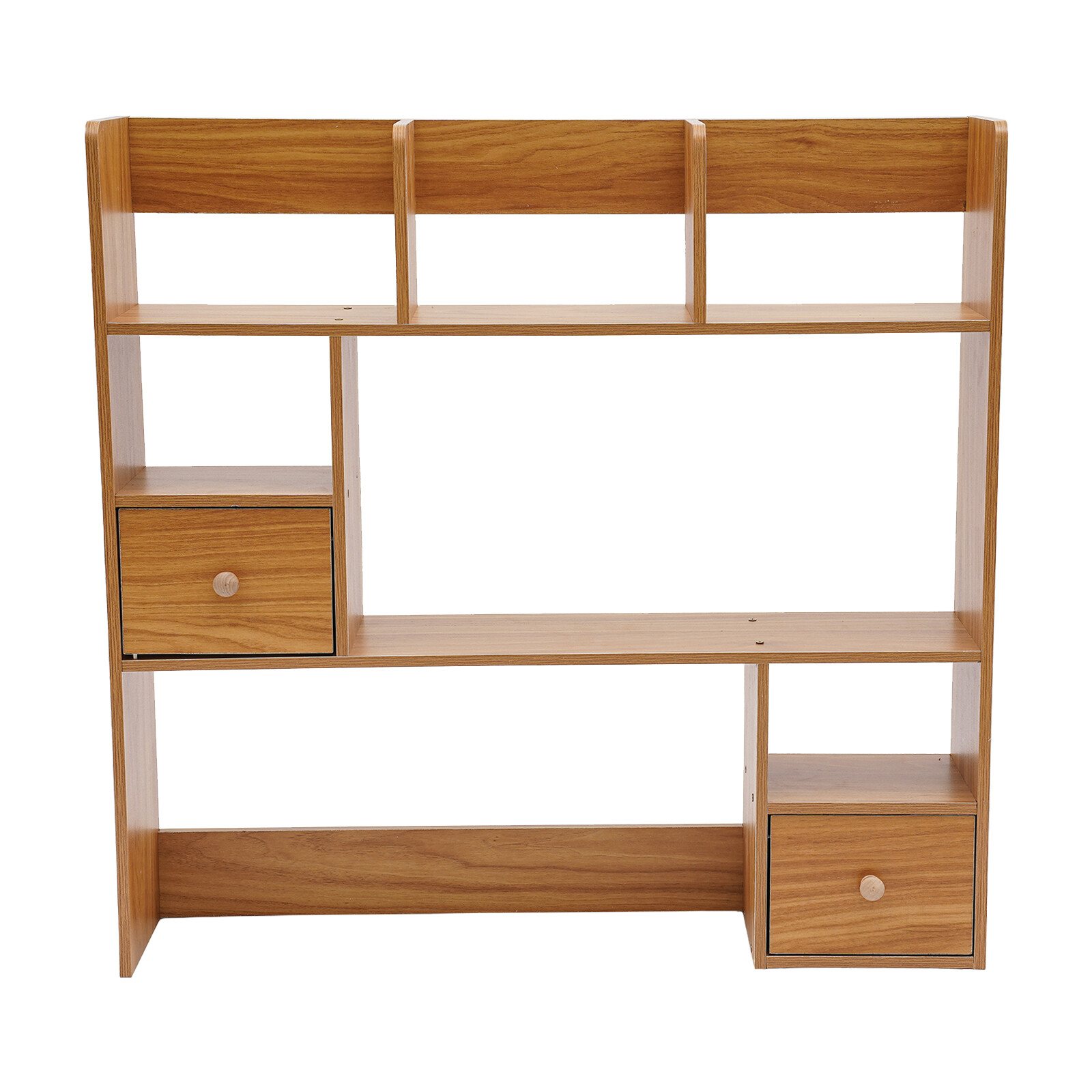 Pine Color Desktop Bookshelf Modern Storage Organizer Home Office Desk Organizer