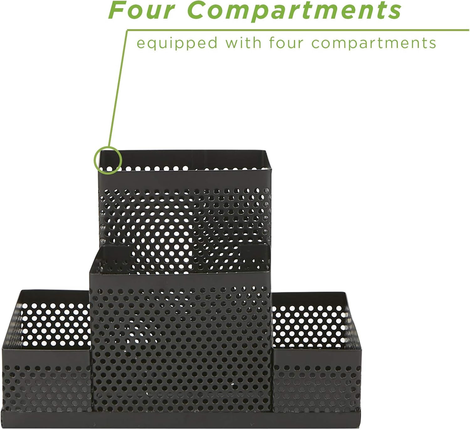 Mind Reader Desk Organizer [4-Compartment, 2-Piece Same Set] – Supplies and Acce
