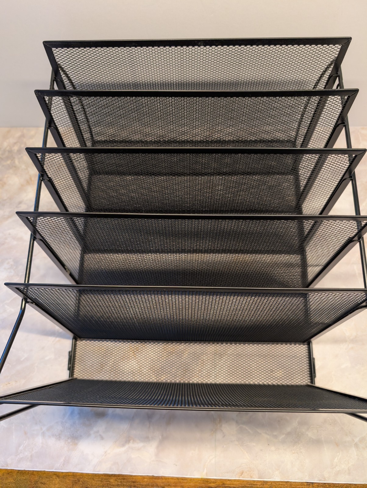 6 Tier Desktop Document Letter Tray Desk Organizer Black Metal Office