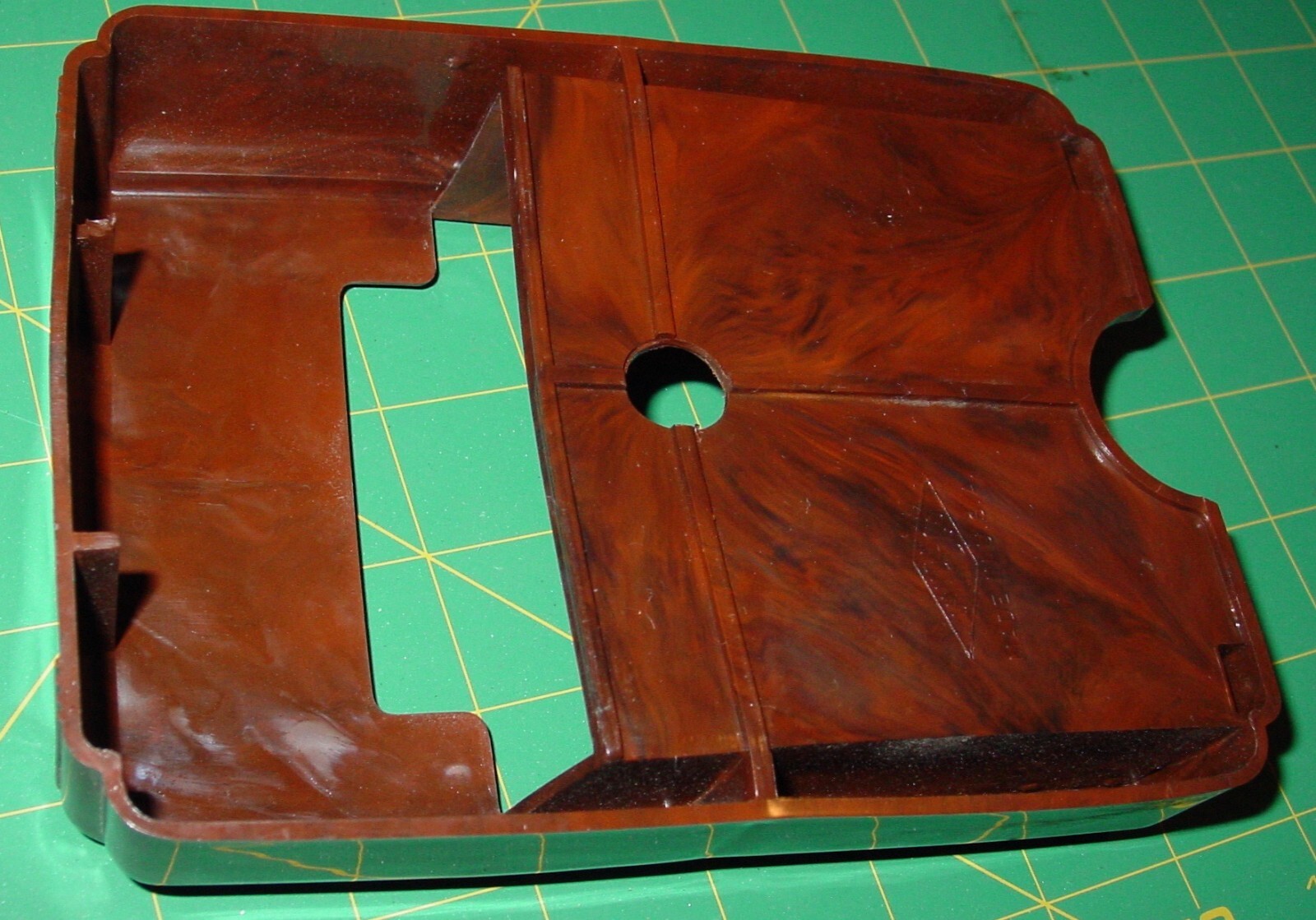 Vintage Brown Plastic Dresser Desk Drawer Tray Organizer Art Deco Accessories