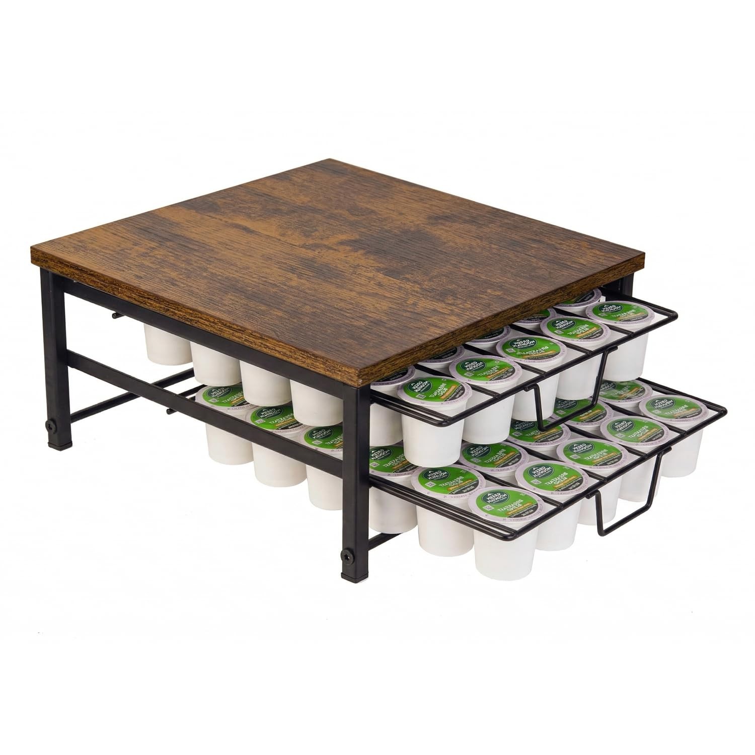 SPEDAY 2 Tier Coffee Pod 12.7 inches x 12.59 x 5.9 inches, wood
