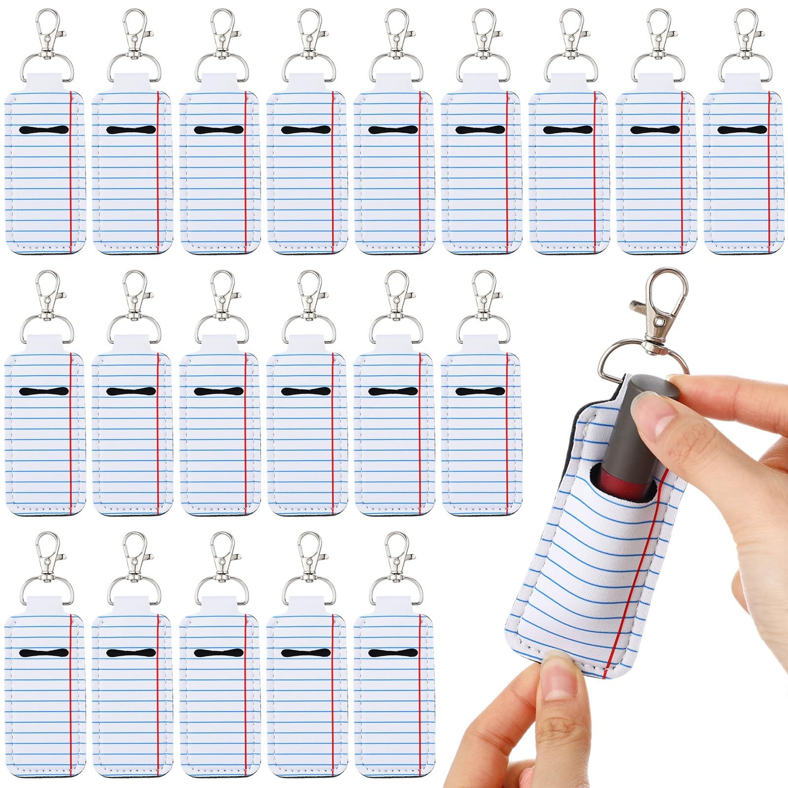 20 Pcs Lipstick Holder Keychain Lip Balm Lipstick Keychain Holder Bulk portab…