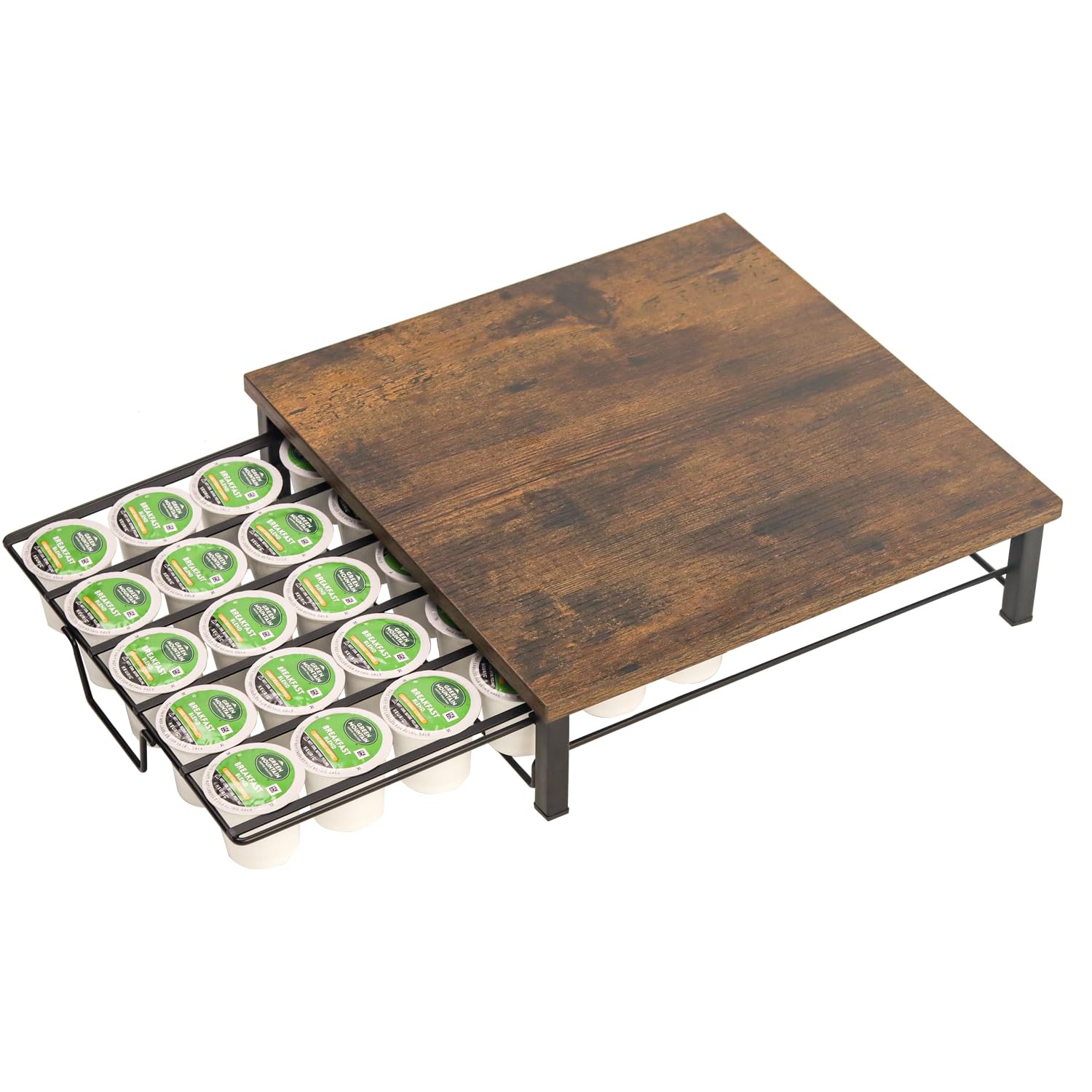 K Cup Holder Organizer, Coffee Pod Drawer Capsule Storage Black