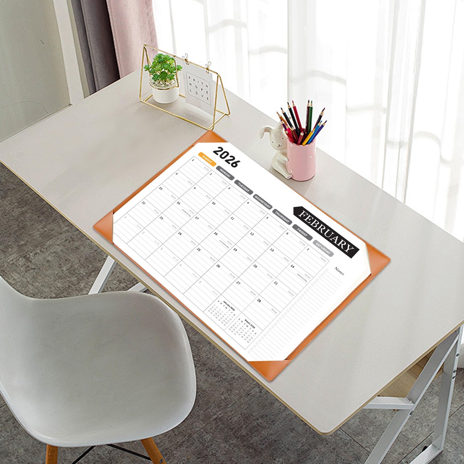 Large Desk Calendar 2026, Calendar with Desk Protecting Pad, 2026 Desk Calendar
