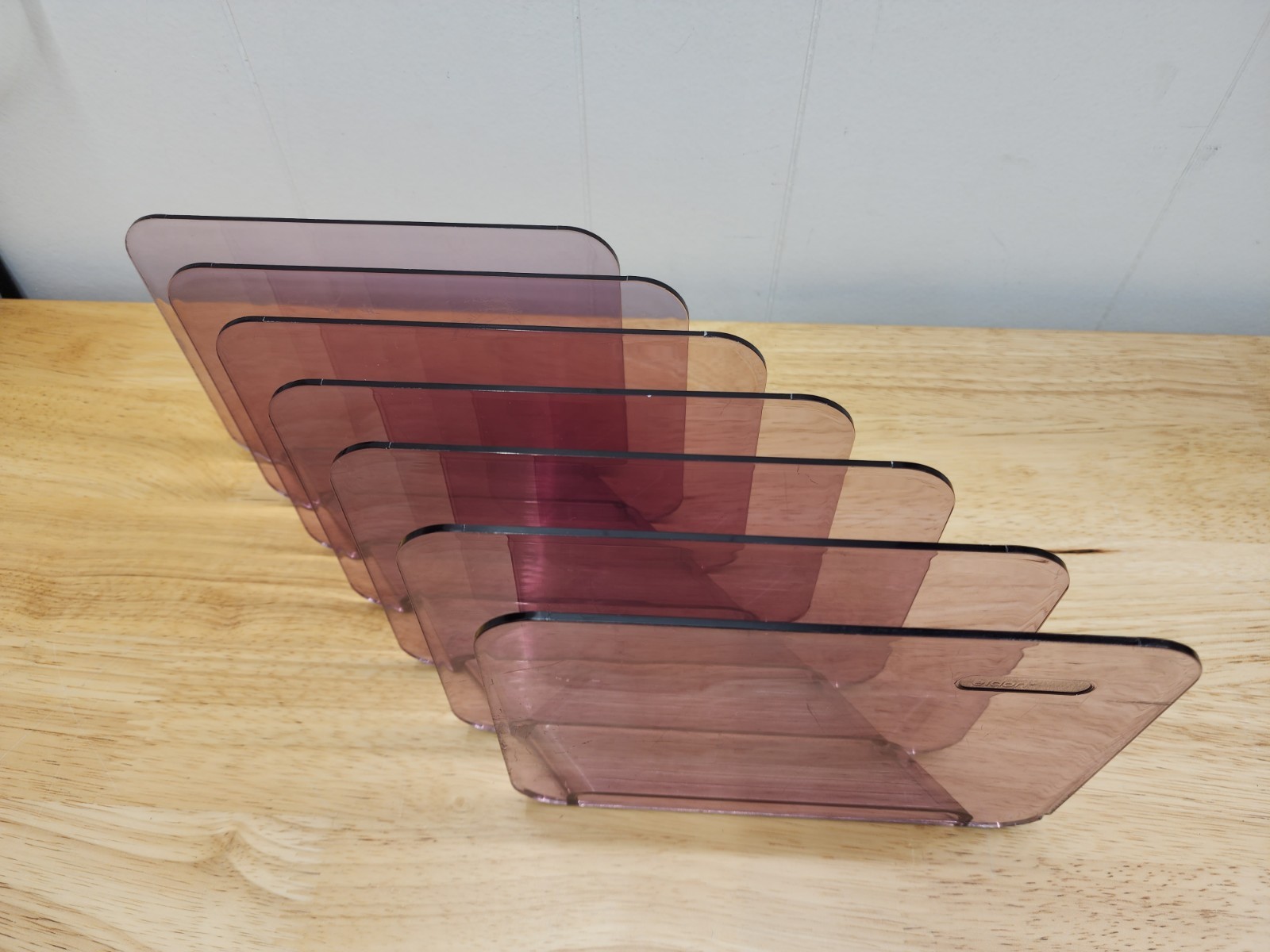Eldon Six Slot Acrylic Office Desk Organizer Letter Holder Vintage – Purple