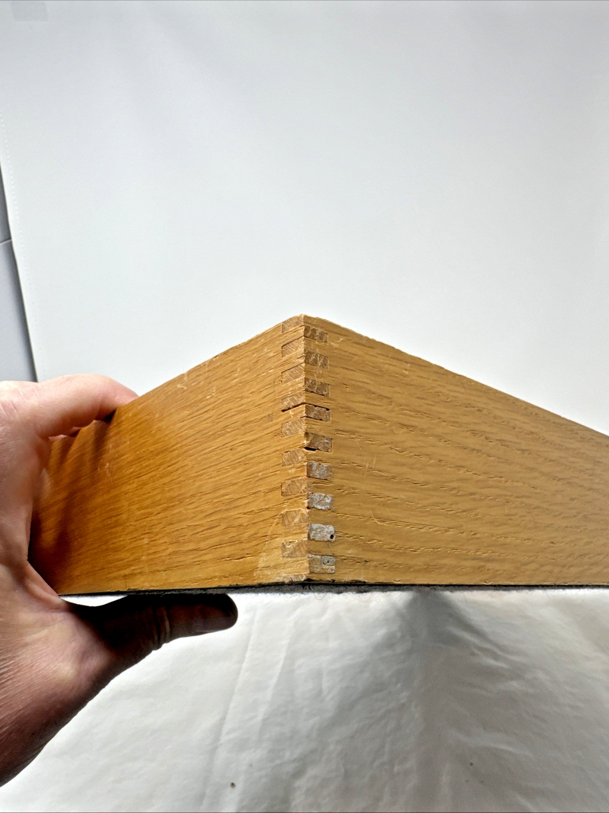 Vintage Hedges Files 1721 The Line Dovetail Oak Wooden Box Letter File Desk Tray