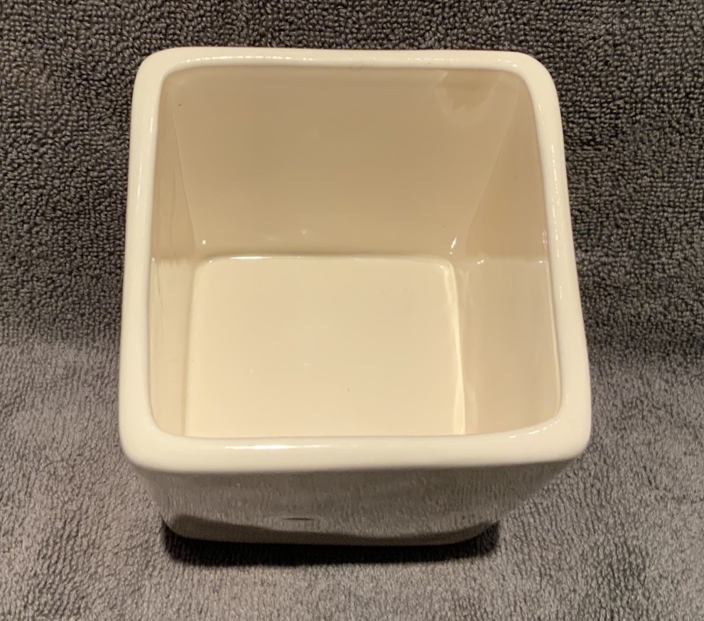 Rae Dunn 3.5” Square 4.5”H Ceramic Pencils Holder