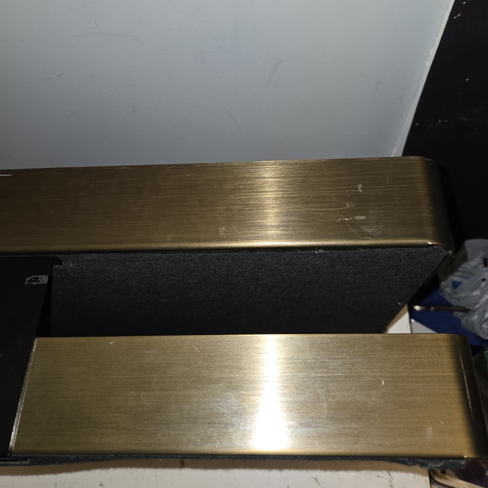 Smokador Double Letter Tray Desk Organizer Modernist Rectangular Brass/Black