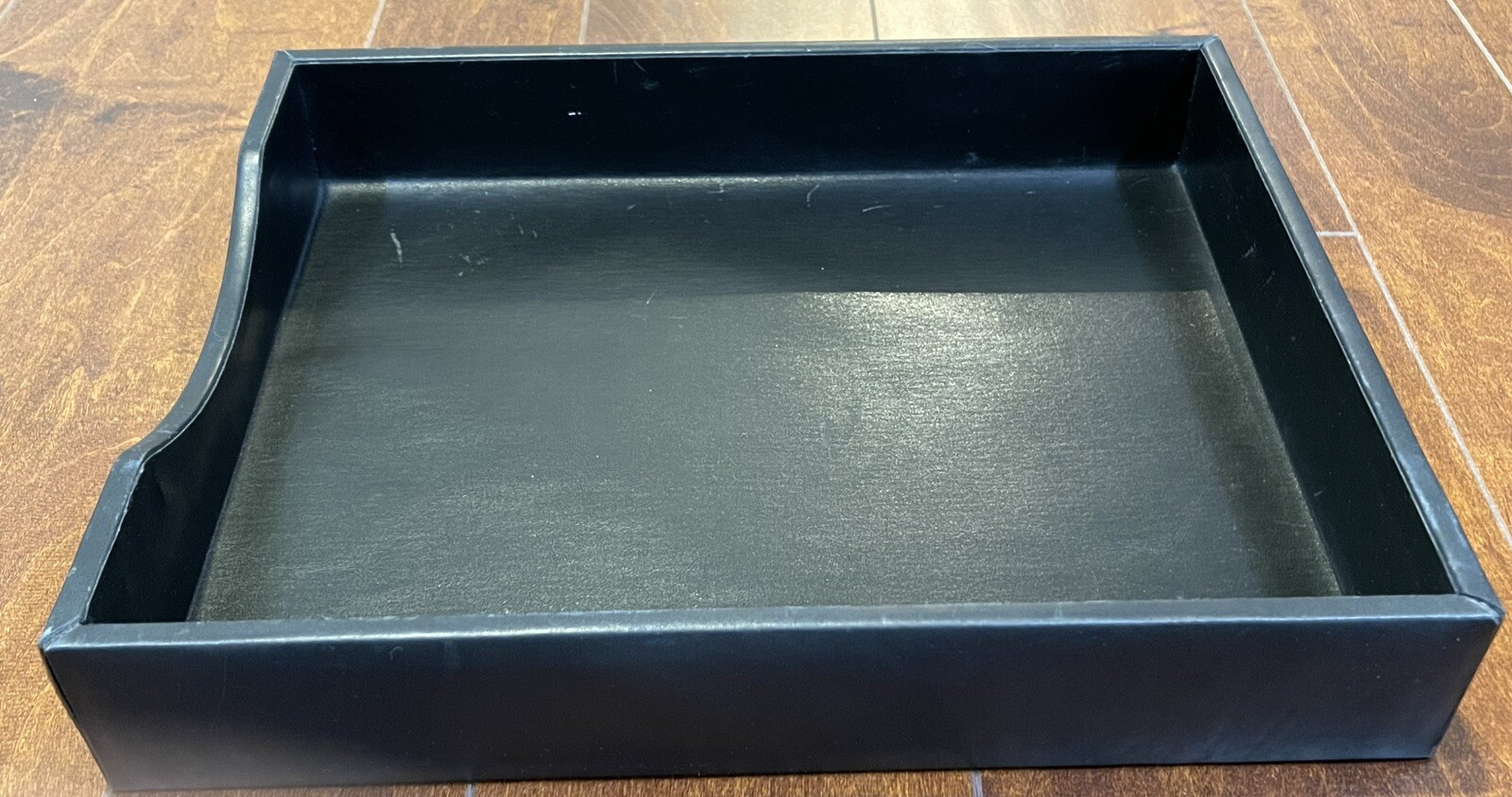 Leather Desktop Tray BOSCA Black Nappa Vitello 13″ x 10.5″ x 2″