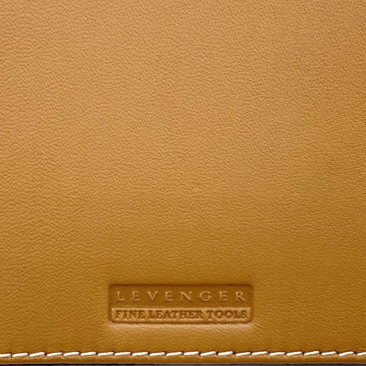 LEVENGER Fine Leather Tools Genuine Leather Cognac 3-Compartment Desk Organizer