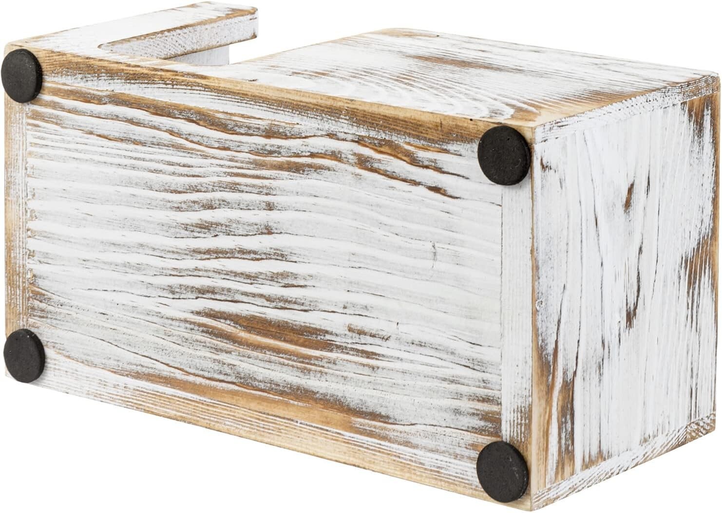 White Wood Sticky Note and Stationery Holder Stand, Office Desktop Storage Caddy