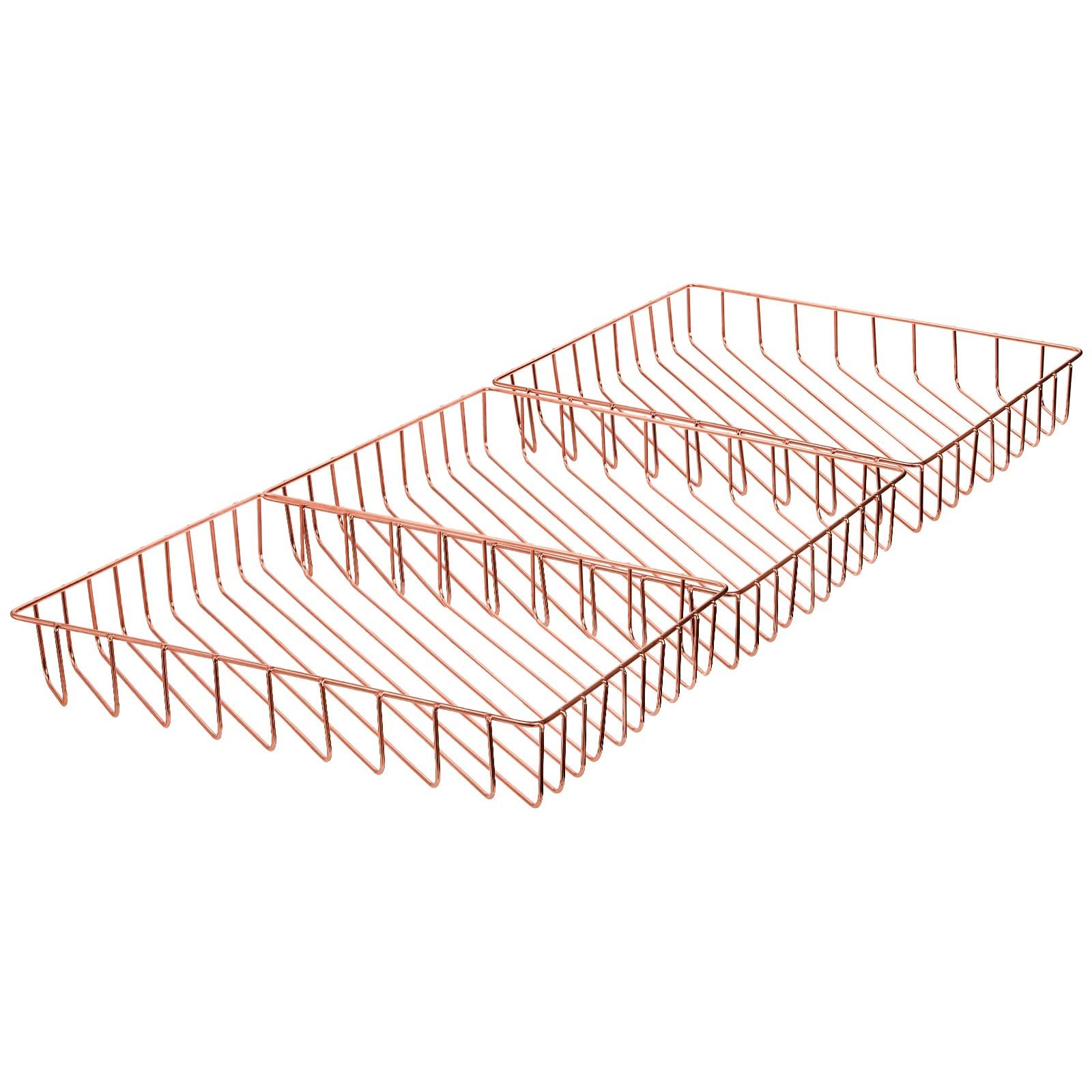 3 PCS Rose Gold Wire Desk Paper Letter File Tray Magazine Storage Organizer