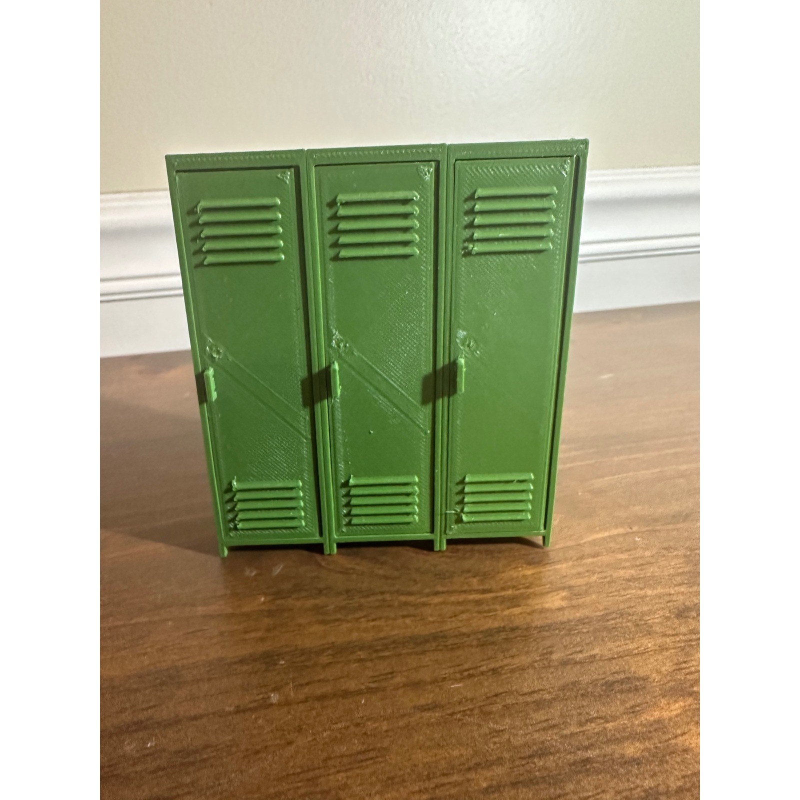 Green 3 Compartment Locker Organizer 1/12 scale Desktop Storage Display