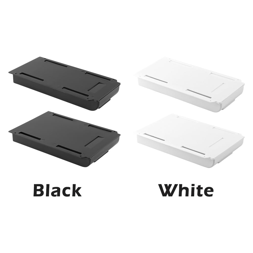 XuYelora 2pcs Under Desk Drawer, Table Hidde-n Slide Out Pencil Holder black