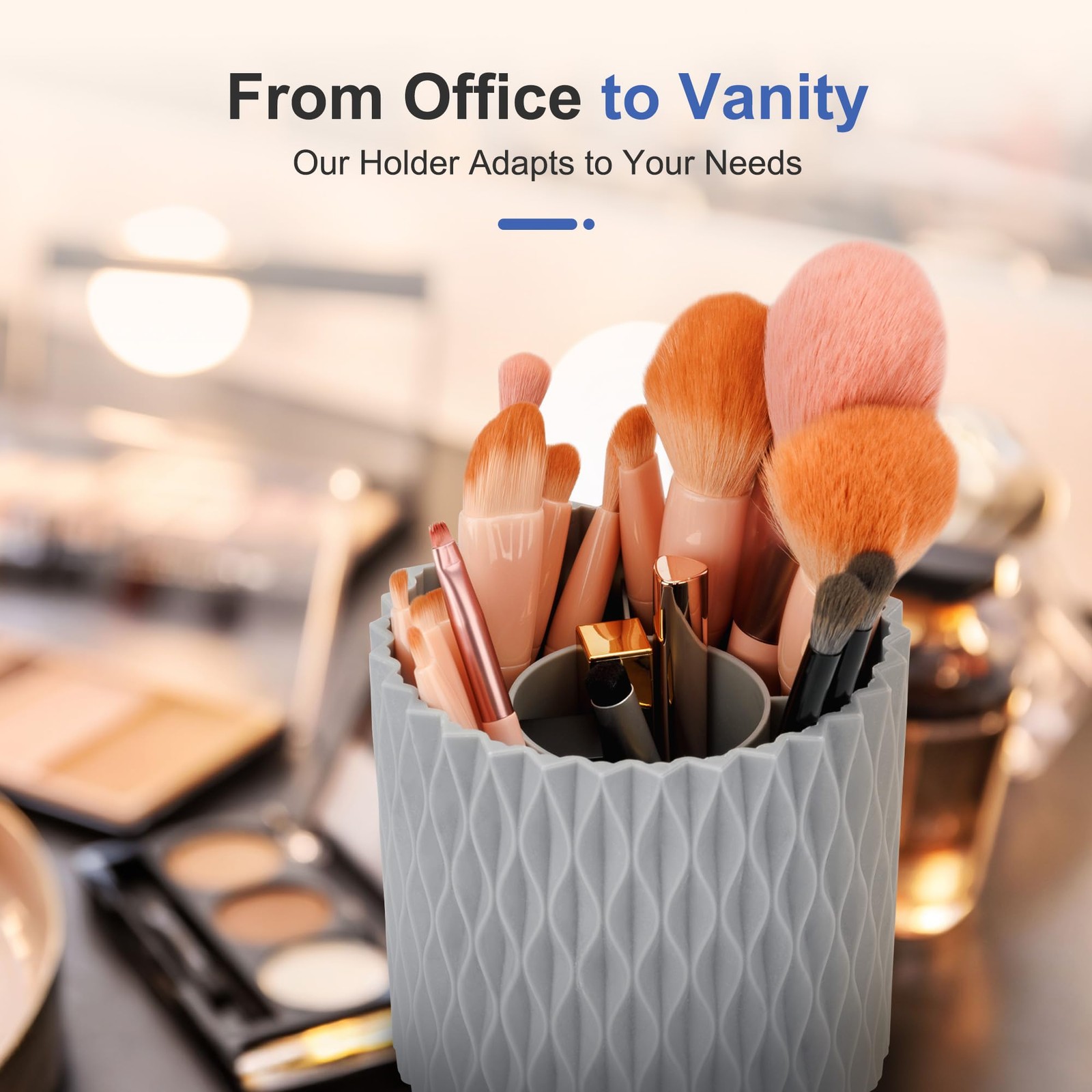 Pencil Holder – 360° Rotation, 5 Slot Desk Supplies For Women Office Aestheti…