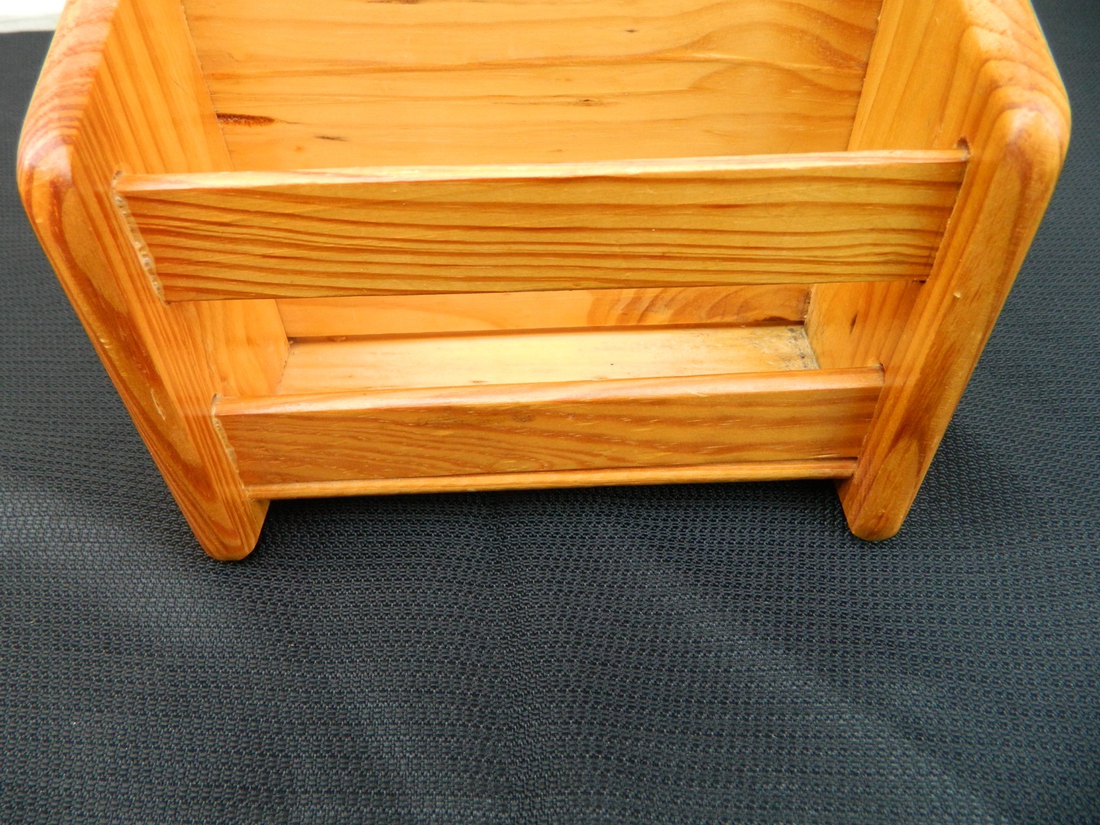 Vintage Wooden Desk Organizer Mail Sorter Letter/Device Holder oak wood Finish