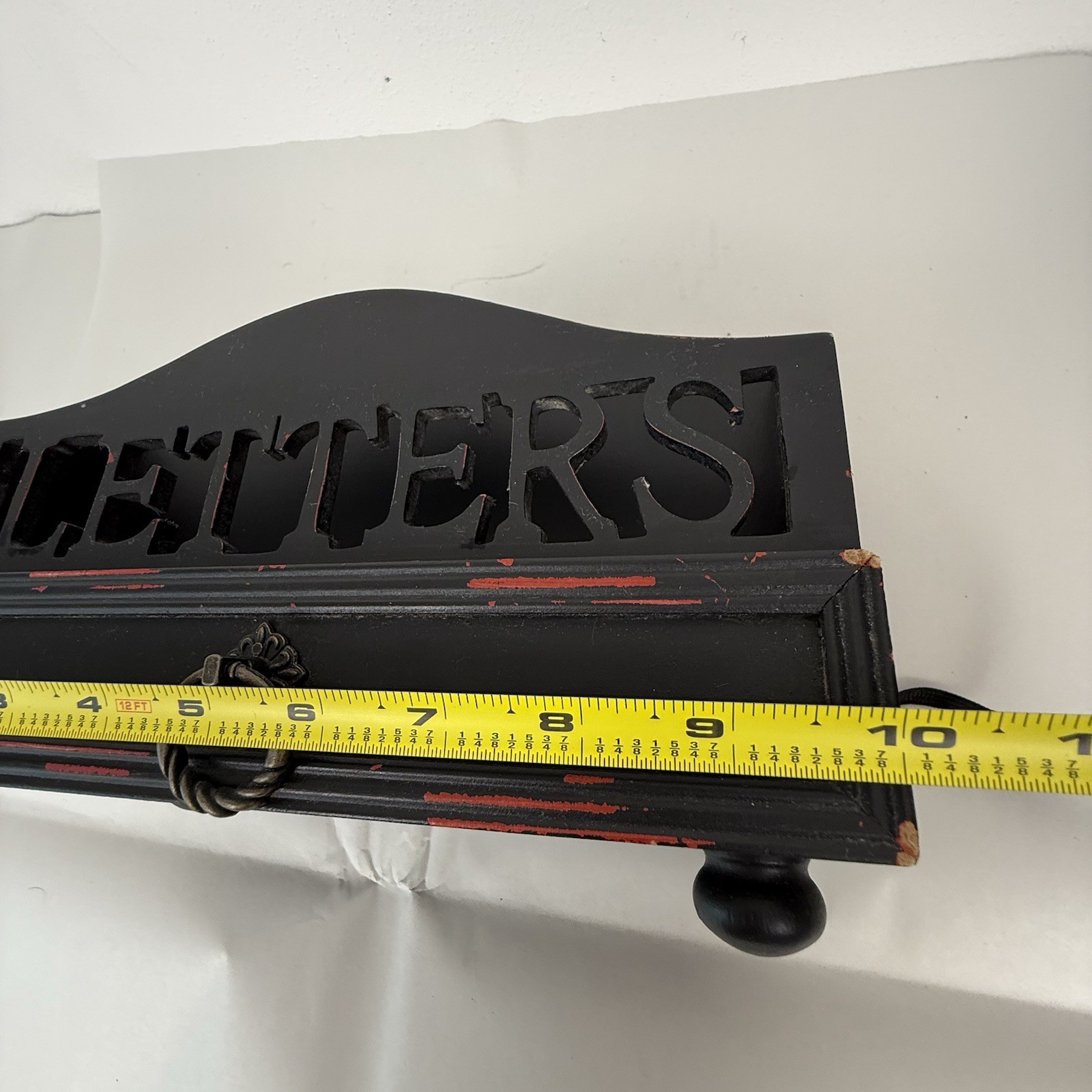 Vintage Wooden Letter Organizer Office 2 Slot 1 Drawer Brass Pull Rustic 10×5”