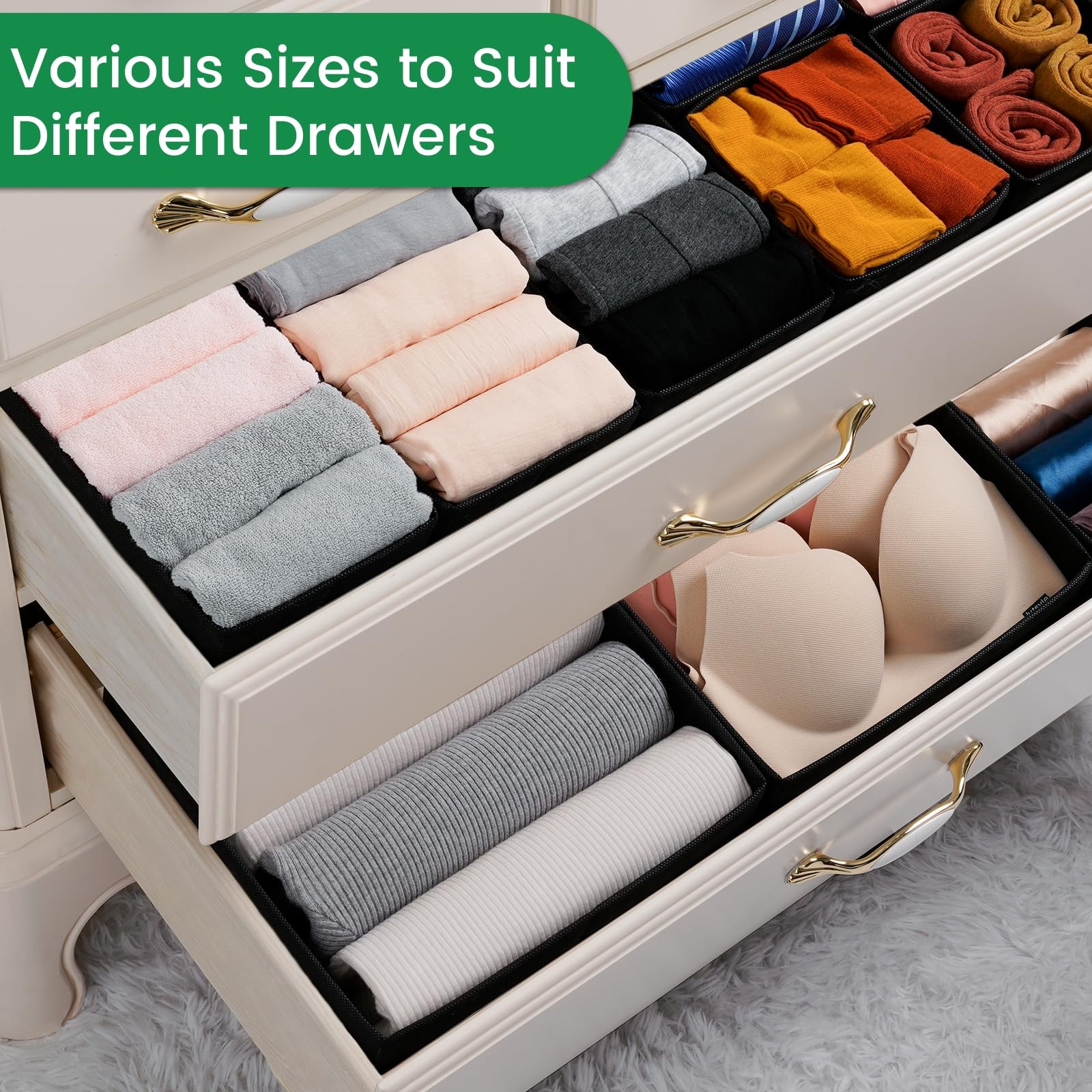 Criusia Drawer Organizer Clothes 24 Pack Underwear Drawer Organizers Foldable