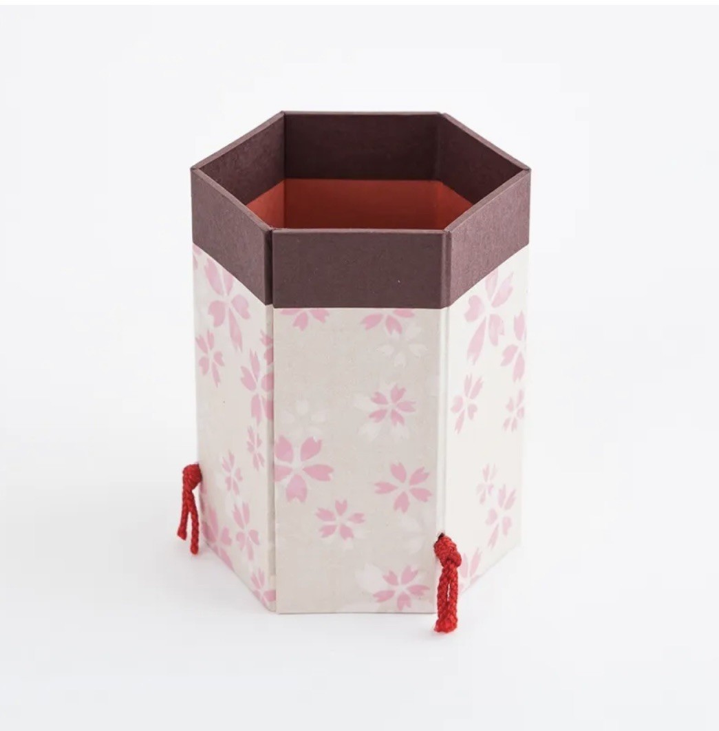 Japanese Washi Paper Pen Holder “Asazakura” – Sakura Cherry Blossom Design