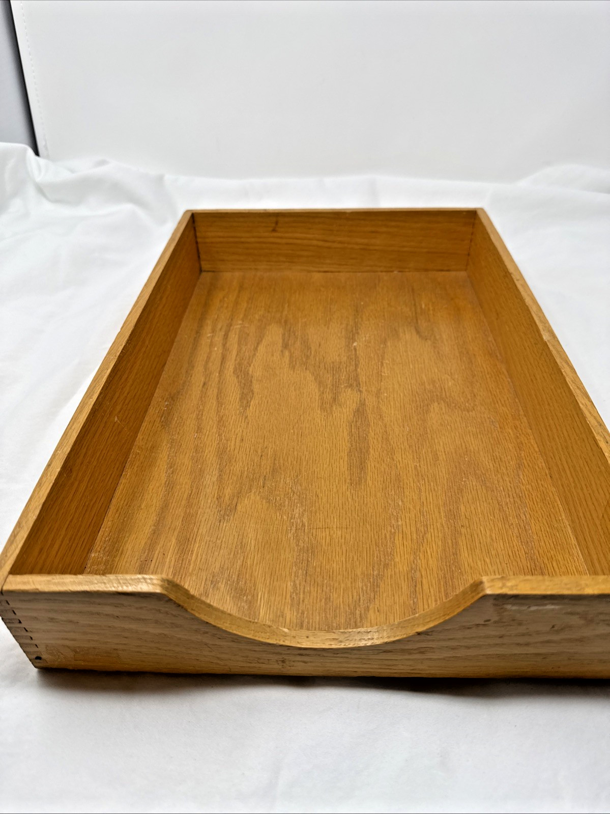 Vintage Hedges Files 1721 The Line Dovetail Oak Wooden Box Letter File Desk Tray