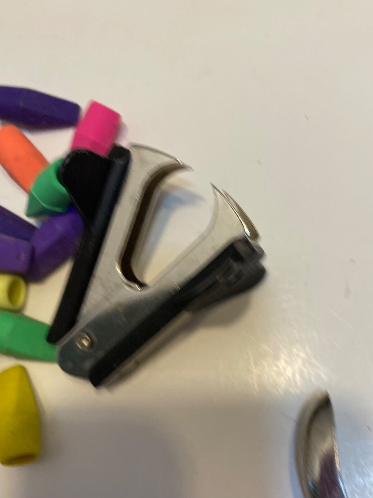 Various Office Supply Lot Erasers Pencil Staples Remover Post Its Scissors