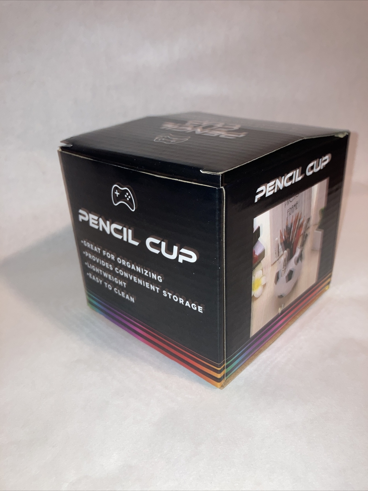 Best Brands Black and White Lightweight Soccer Ball Pencil Cup Holder