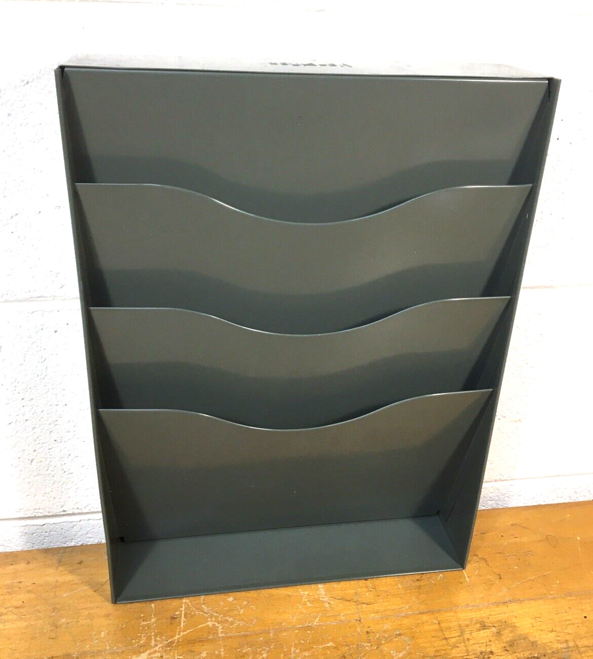 Vintage VERTIFLEX Industrial Metal Wall 3 Tier slot File Paper Organizer grey