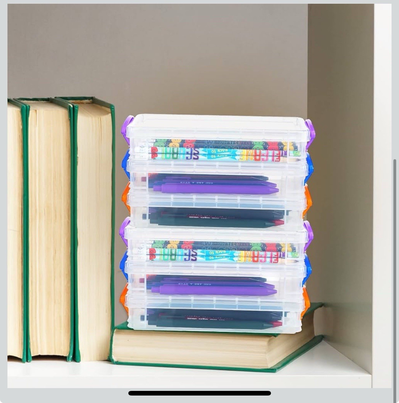 36 Pcs Bulk Large Clear Pencil Crayon Box Classroom Kids Plastic Pen Case wit…