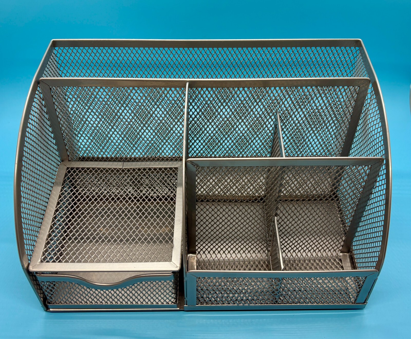 Annova Silver Wire Mesh Desk Organizer 6 Compartments + Drawer – NEW!