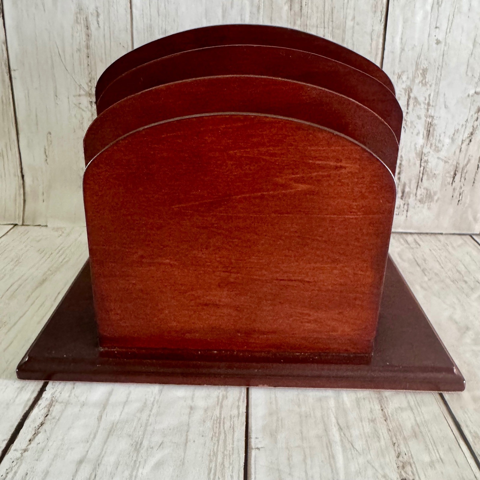 Wooden Letter Sorter Mahogany Finish 4 Slot Desk Organizer Office Depot