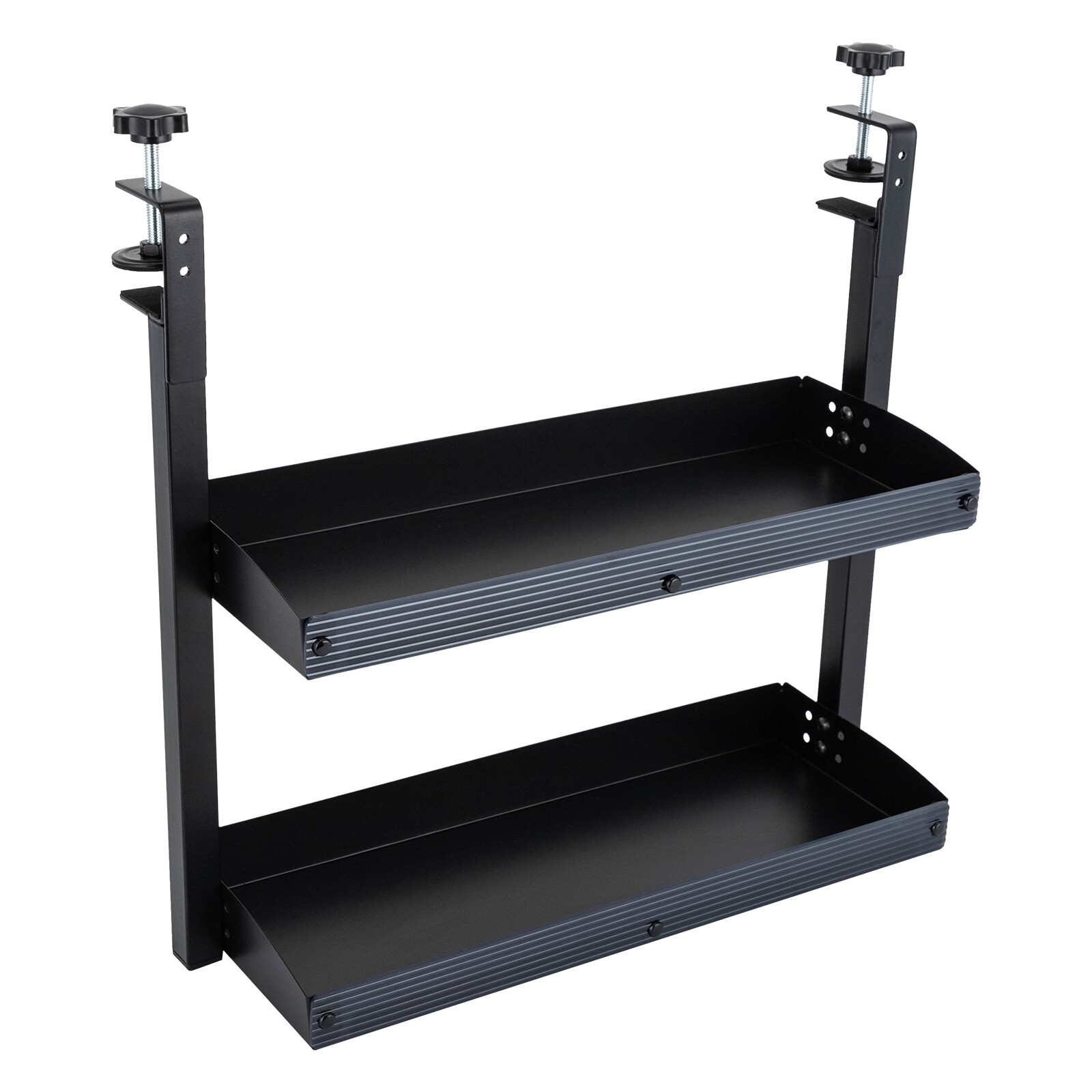 2 Tier Clip-on Desk Storage Home Office Shelf Carbon Steel Desktop Organize Tray