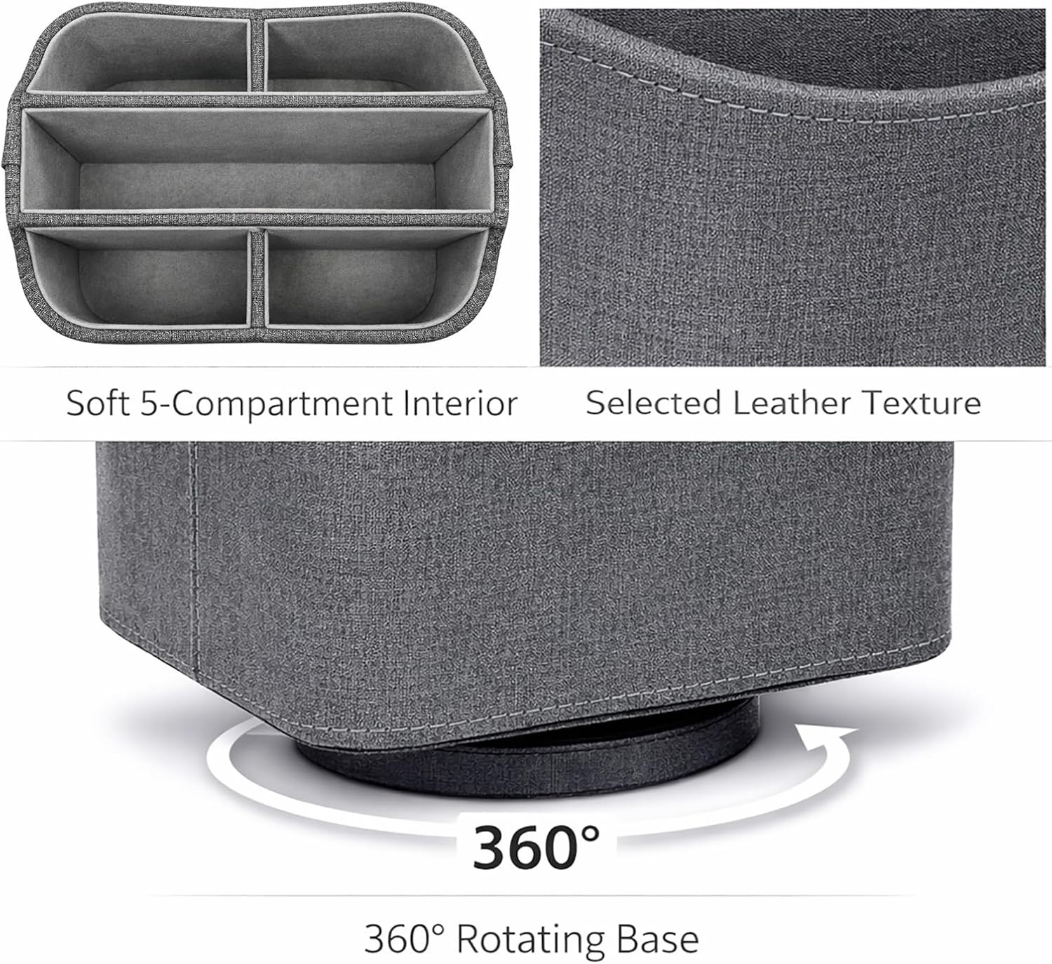 Rotating Desk Organizer, 360 Desk Spinning Caddy, Desktop TV Guide/Mail/Media/Re