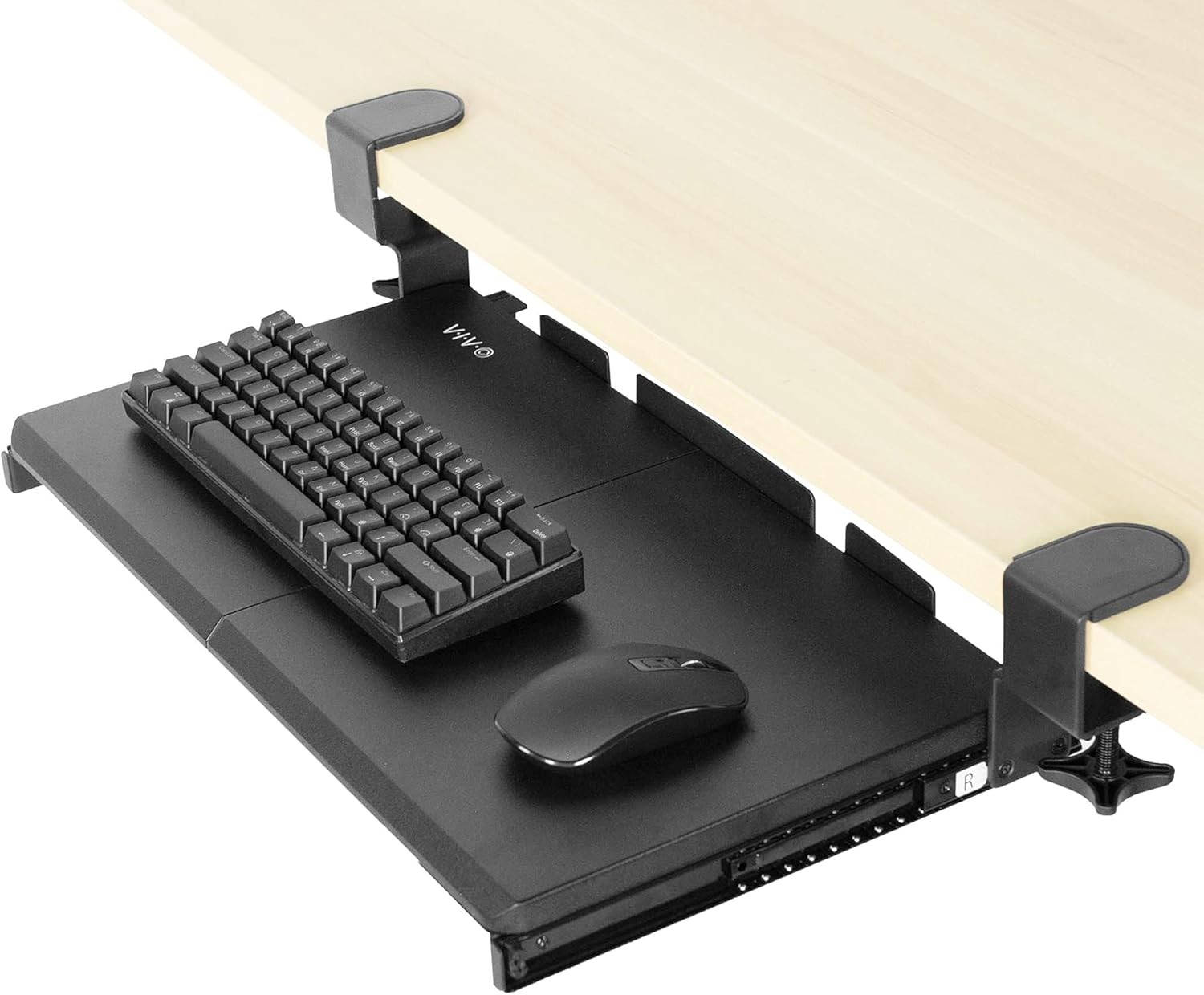 VIVO Small Keyboard Tray, Under Desk Pull Out with Extra 20 inch, Black