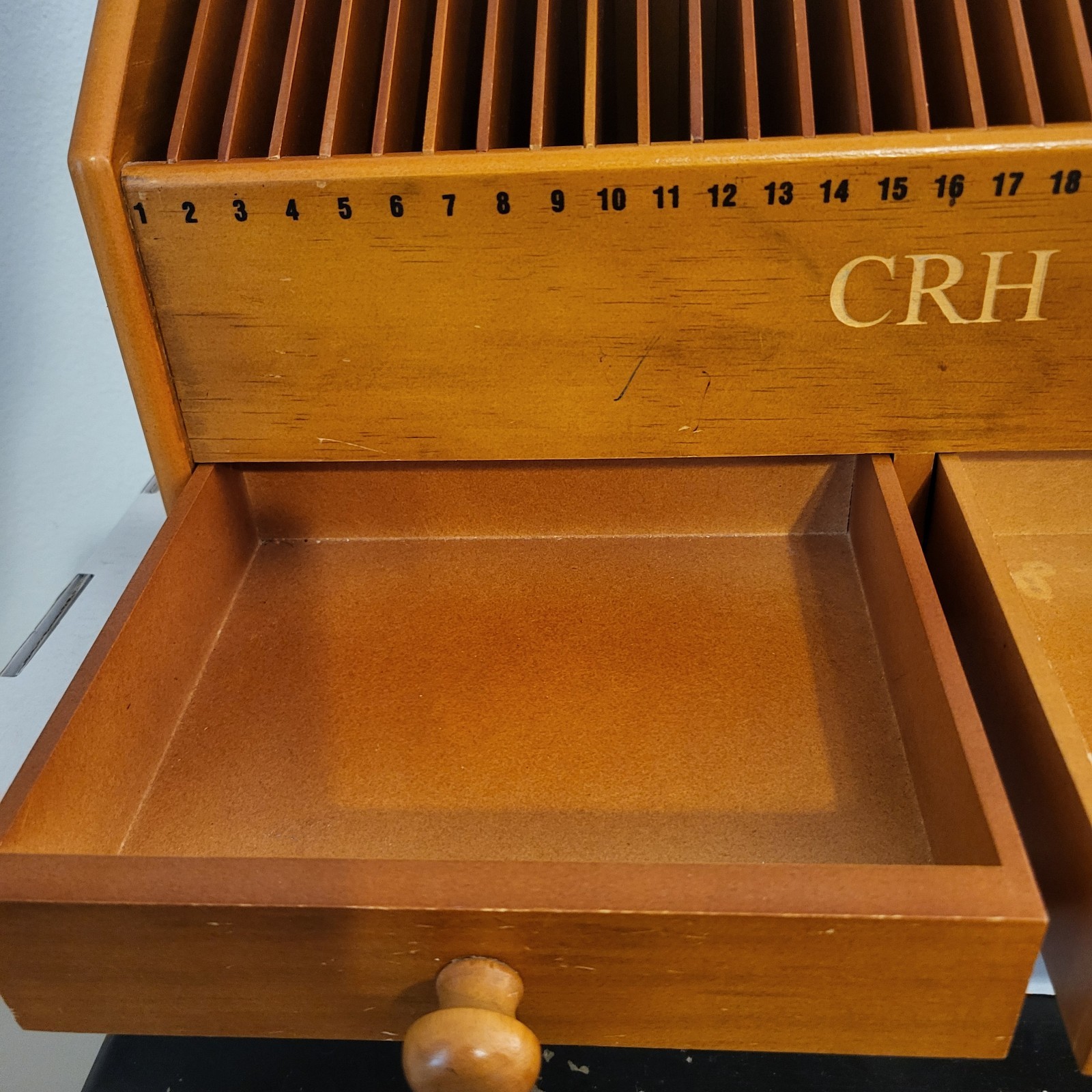 VTG LILLIAN VERNON Wood Desktop Mail 31 SLOTS & DRAWERS 16 x 18″ Cottagecore