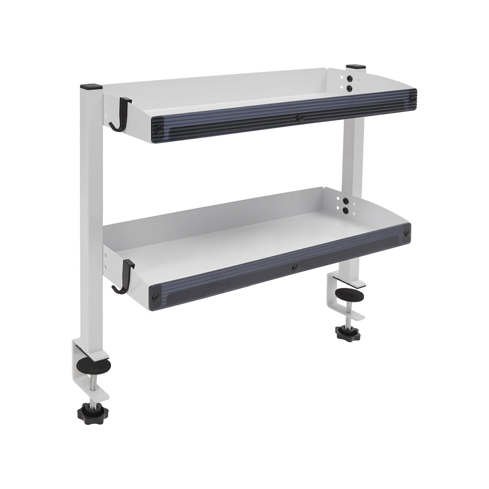 Desk Organizer Shelf, Clamp-on Desk Storage Shelves Desktop or Under-Desk