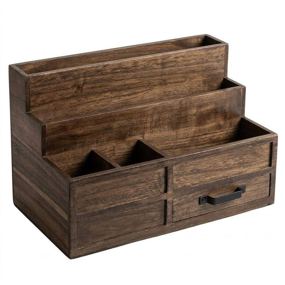 Brown 11.8 In. X 7.5 In. Wood Desk Organizers