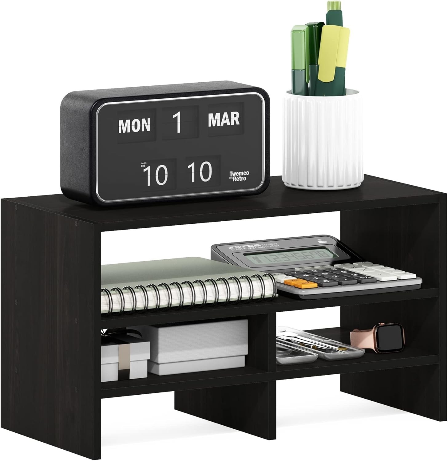 Hermite Desk Top Organizing Shelf Bookcase Espresso