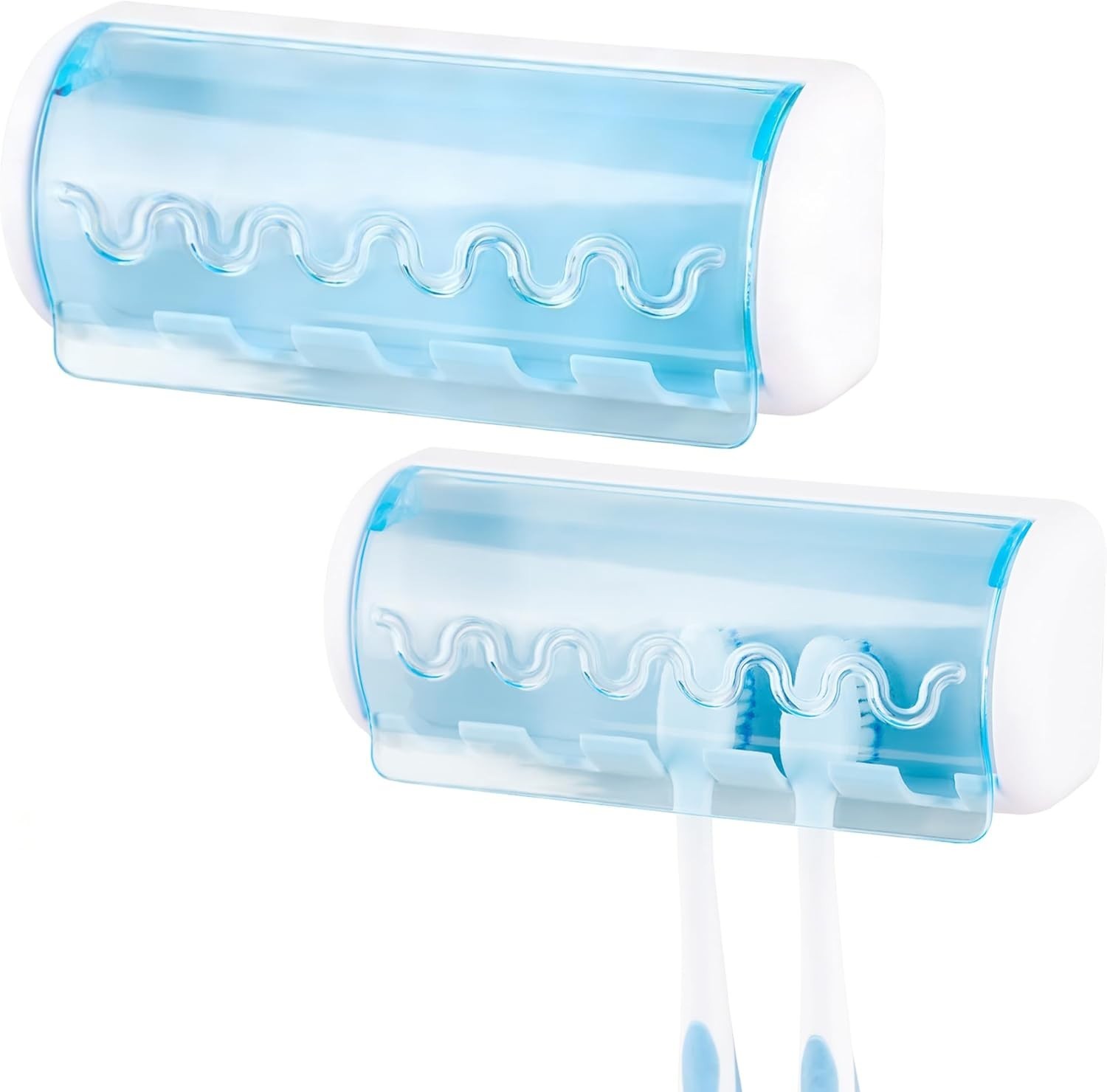 1 PCS Self Adhesive Toothbrush Holder W/ Cover Bathroom 5-Slot Wall Mounted