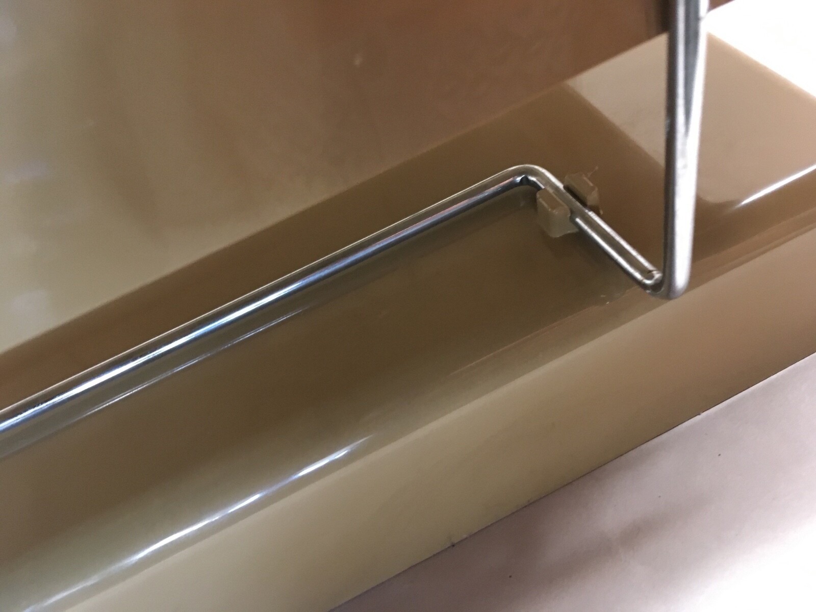 Vtg McDonald Duk-It Beige Plastic Chrome 2-Tier In Out Desk Tray Organizer MCM