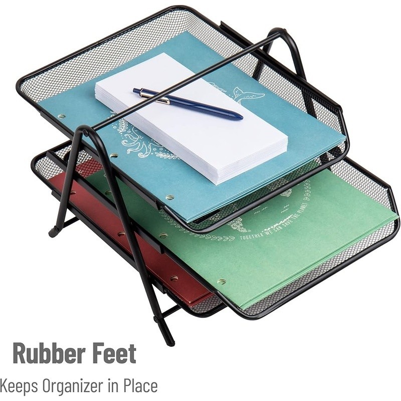 3-Tray Desk Organizer Documents Papers Files Storage Portable Lightweight New
