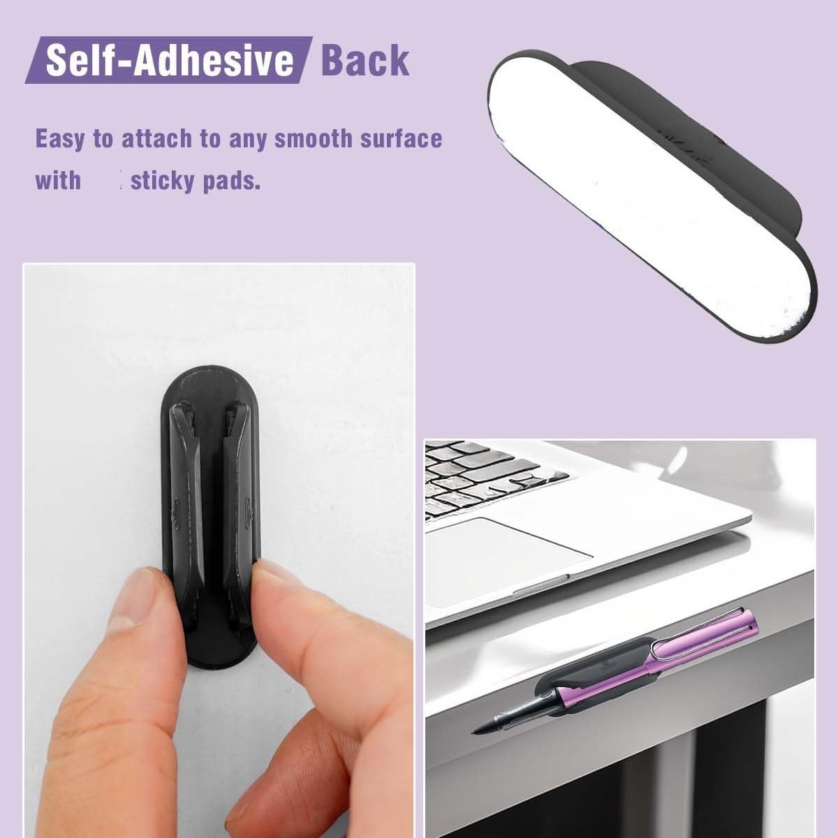 10PCS Black Silicone Desktop Sticky Pen Holder Pencil Stand Essential Office