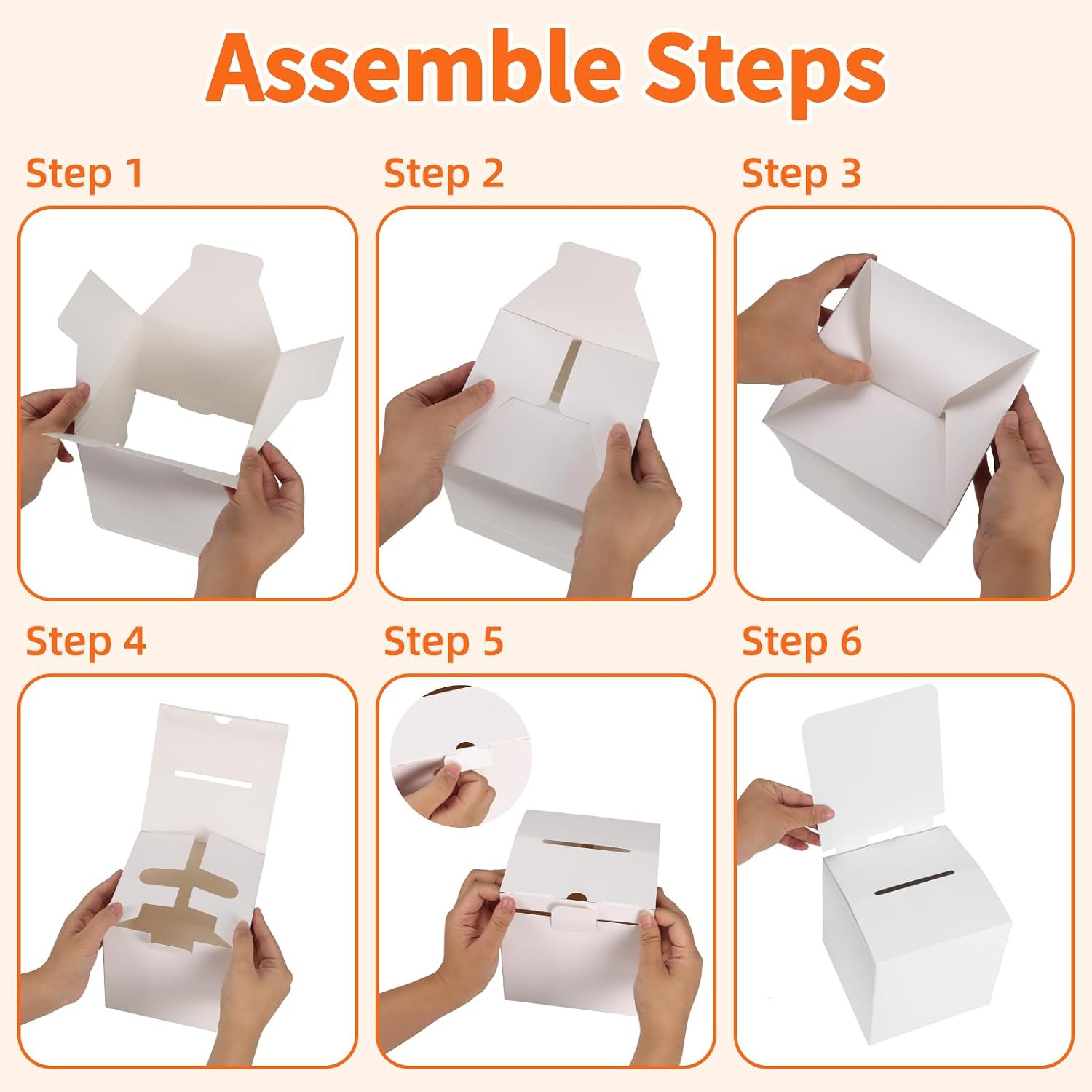 12 Pack 6X6X6 in Suggestion Boxes for Raffle Ticket, Voting Ballot | Removable D