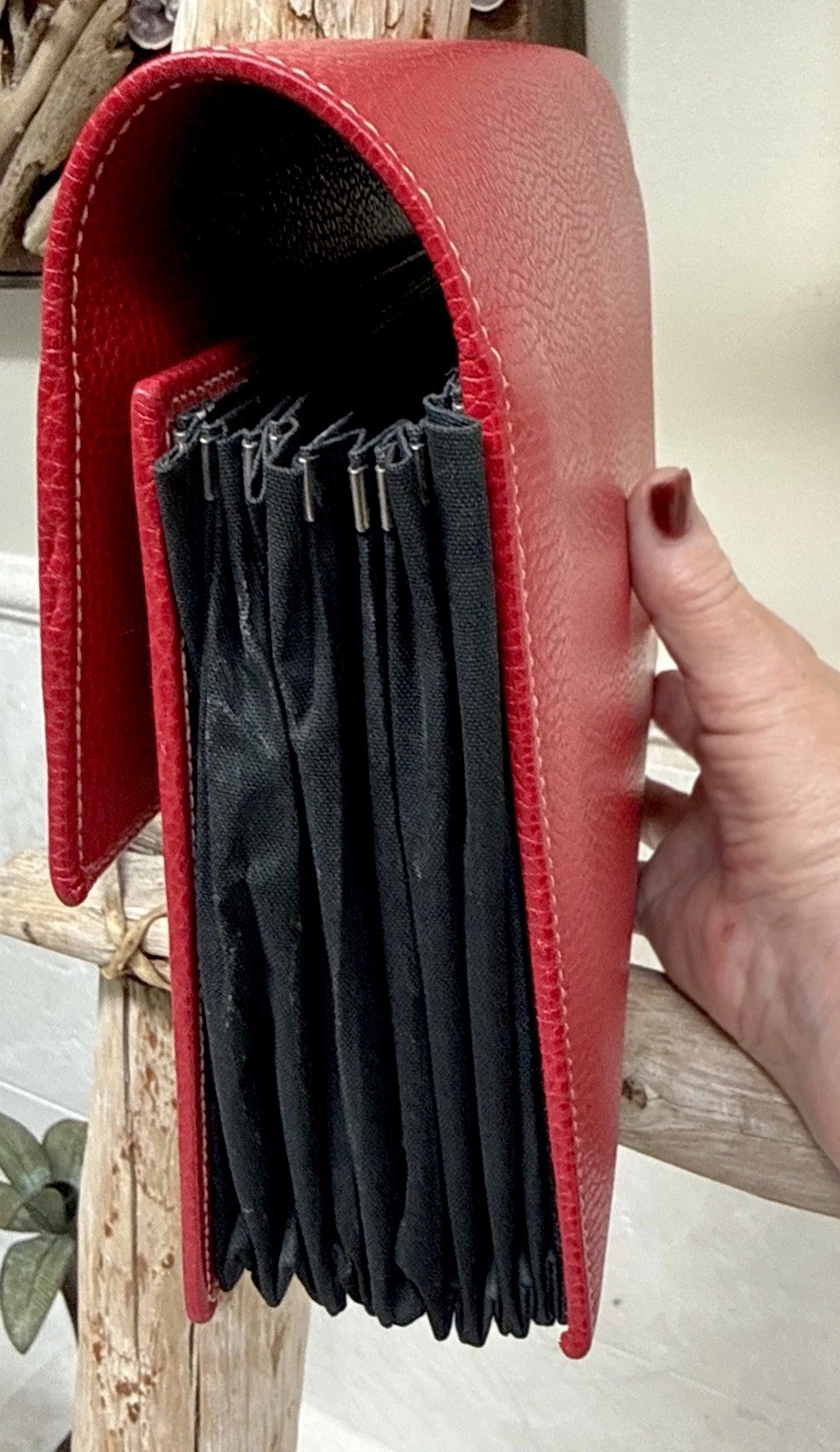Elegant Red Expandable Document Accordion File Organizer 9 Pockets Italy