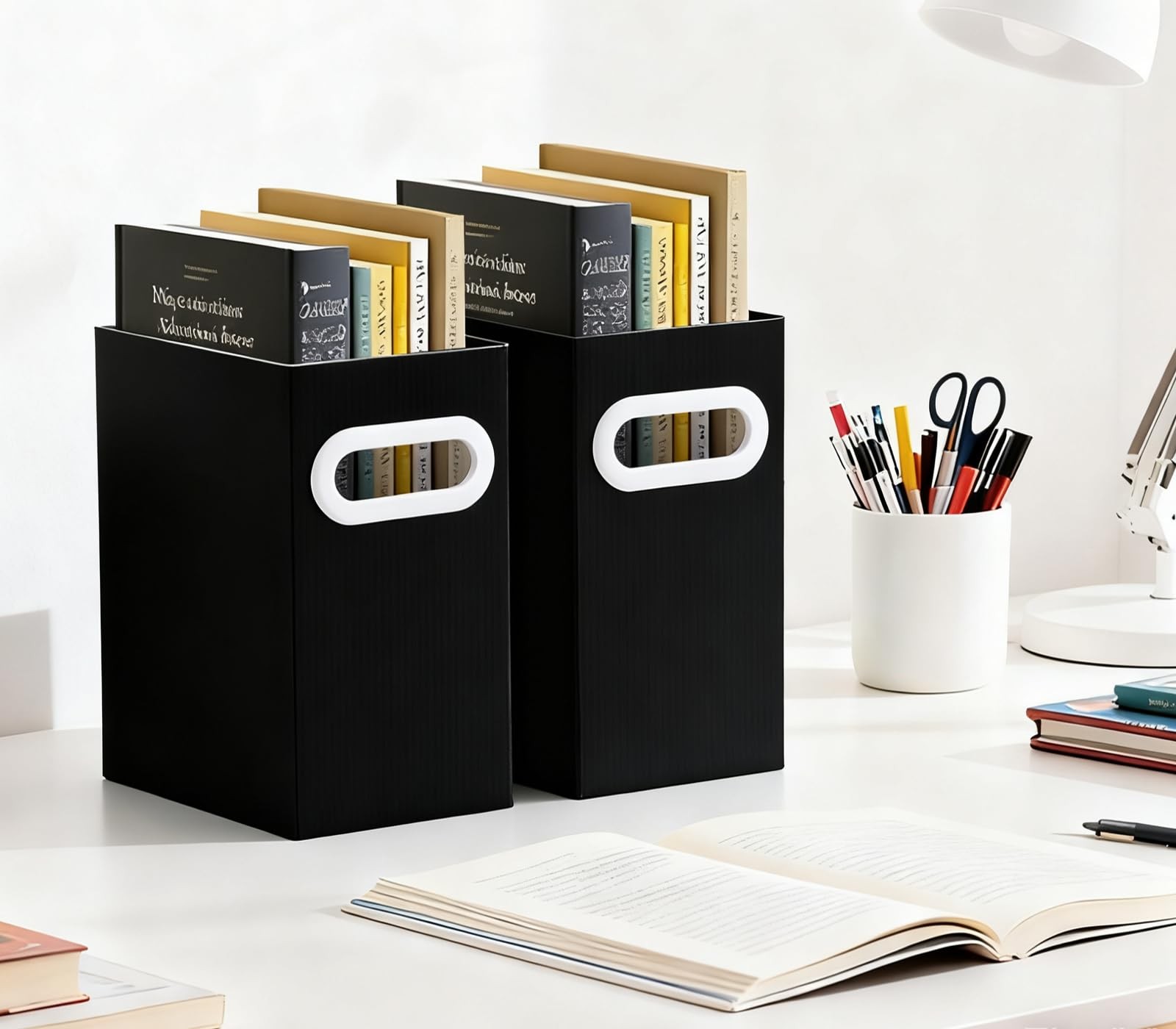 Black Cardboard File Organizer Storage Box Hanging Folder Letter Size Document