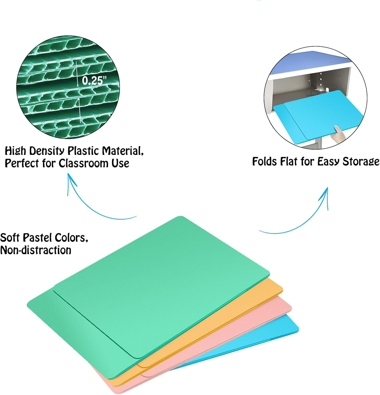 Colorful 24-Pack Desk Dividers for Students, Durable Plastic Study Carrel Divide